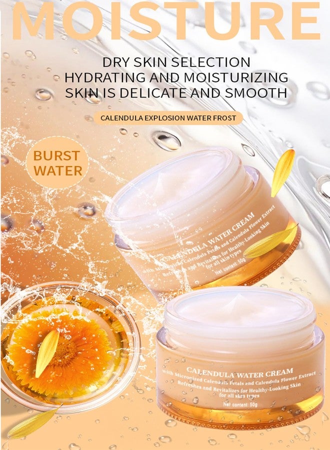 Grospe Calendula Face Cream Facial Moisturizer for Dry Skin Refreshing Water Cream Long-Lasting Hydration Oil Control Cream Nourishing Face Moisturizer for Women,1.76 Oz - Image 2
